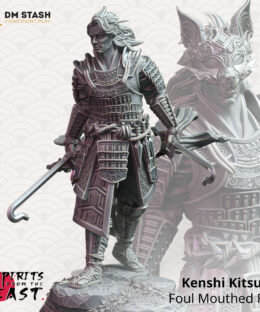 A samurai wielding a crooked katana in both hands