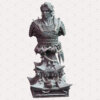 A young male samurai bust on a decorative base