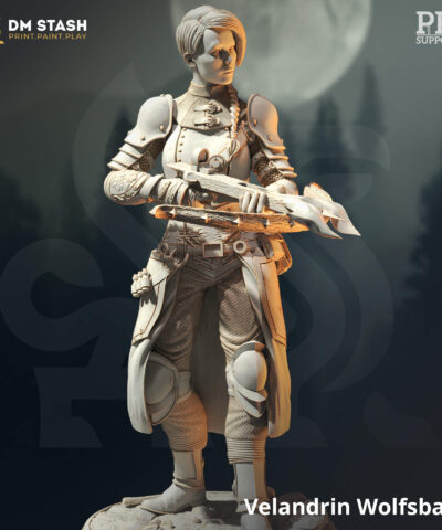 A huntress with a crossbow as a physical print for dungeons and dragons