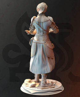 A huntress with a crossbow as a physical print for dungeons and dragons