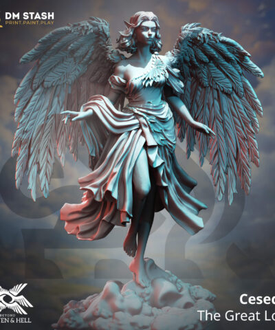 An angel with wings, it's a physical print for dungeons and dragons