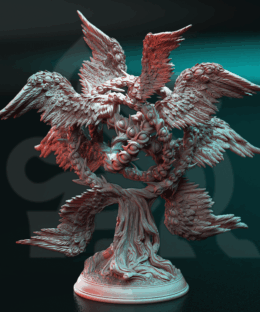 A biblically accurate angel with wings, and eyes, it's a physical print for dungeons and dragons
