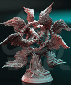 A biblically accurate angel with wings, and eyes, it's a physical print for dungeons and dragons