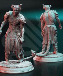 Physical miniature of a zombie demon for dungeons and dragons