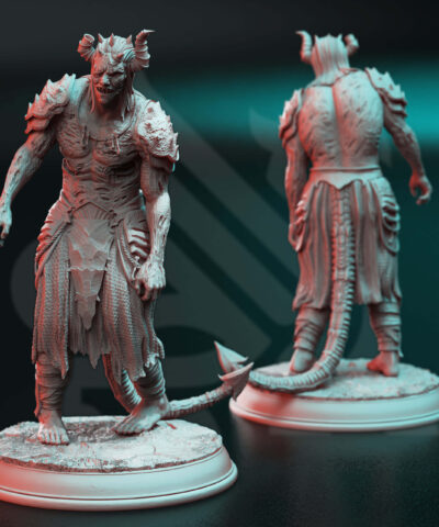 Physical miniature of a zombie demon for dungeons and dragons