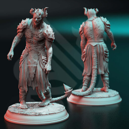 Physical miniature of a zombie demon for dungeons and dragons