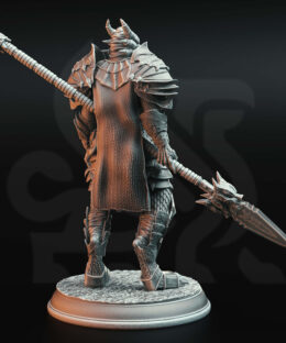 A Dragon humanoid holding a spear