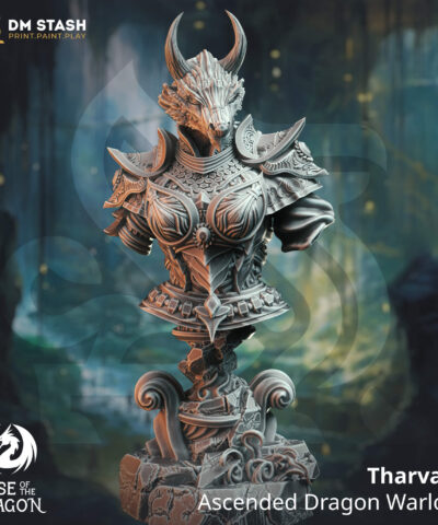 A dragon humanoid bust