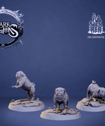Pug friends - Raised From Resin