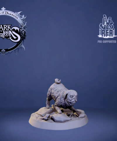Alternative view of Pug friends - Raised From Resin