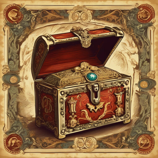 An open small Mystery Box with golden coins