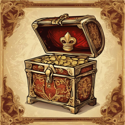 An open Large Mystery Box with golden coins