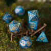 Boomer Dice Aquamarine & Gold