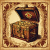 An open Medium Mystery Box with gold coins