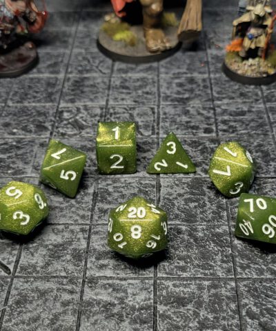 Glitter Moss Dice Set