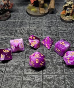 Purple Swirl Dice Set