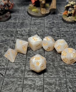 White Swirl Dice Set