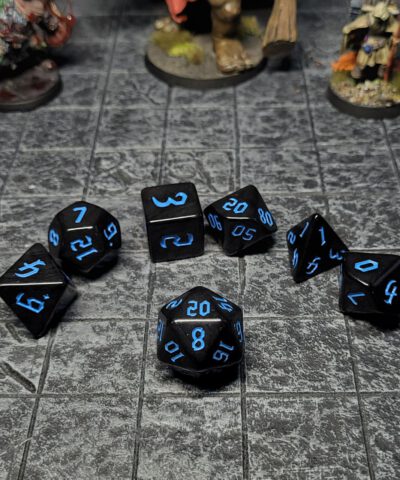 Black and Blue Dice Set