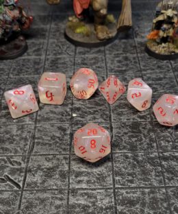 Transparent Red Dice Set
