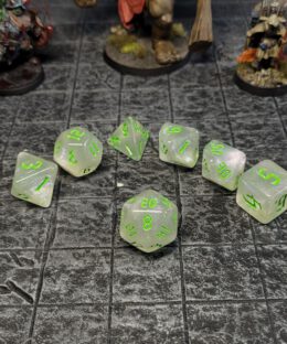 Transparent Greenish Dice Set