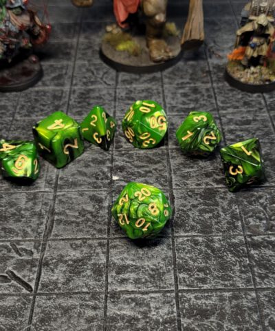 Black Moss Dice Set
