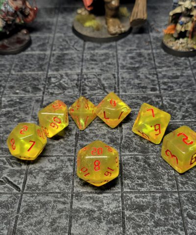 Glittery Yellow Dice Set