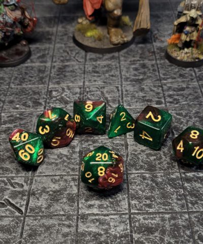 Green Galaxy Dice Set