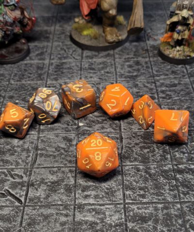 Rusty Metallic Orange Dice Set