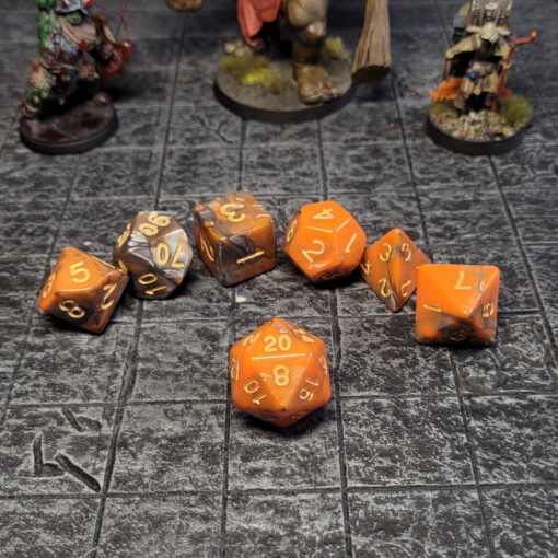 Rusty Metallic Orange Dice Set