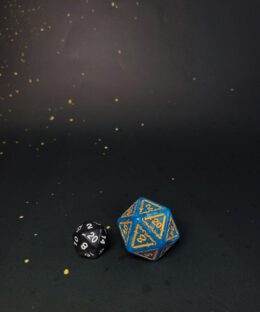 Alternative view of Boomer Dice: Aquamarine & Gold