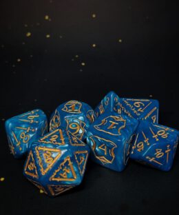 Boomer Dice: Aquamarine & Gold