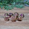 Golden with Purple Enamel Metal dice