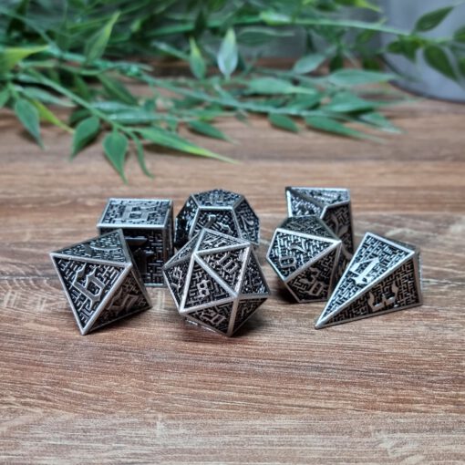 Silver Metal Maze Dice