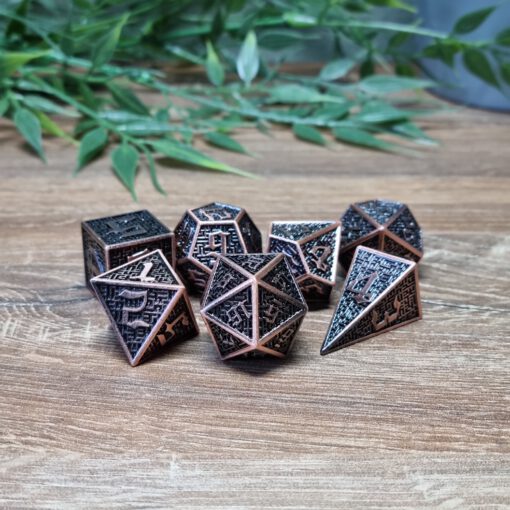 Copper Metal Maze Dice