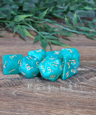 Swirly Turquoise Dice Set