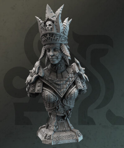 Alternative view of Ruby silt Earthern Geomancer Bust - DM-Stash