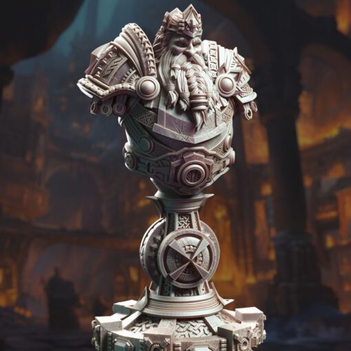 Gordrain Stonehand - Dwarven General Bust