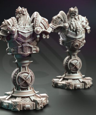 Alternative view of Gordrain Stonehand - Dwarven General Bust