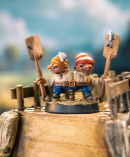 The Oarsmen, hobgoblin twins rowing the wrong way