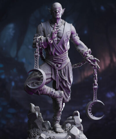 Uxas the Reborn - Drow Lunar Monk