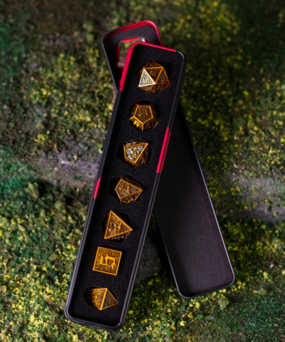 Alternative view of Gold Labyrinth | Heavy Metal Dice Set