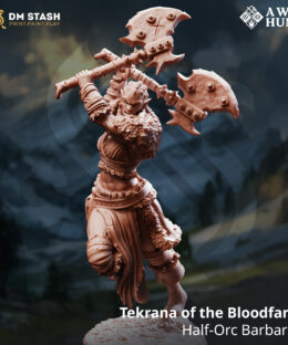 Tekrana of the Bloodfangs - Half-Orc Barbarian