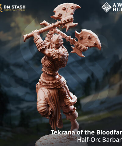 Tekrana of the Bloodfangs - Half-Orc Barbarian