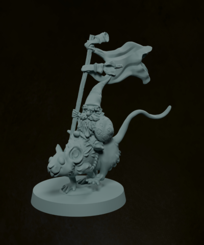Gnome Mouse Rider Standard Bearer