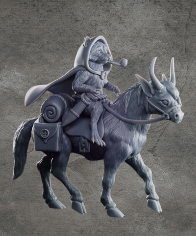 Racoon Ranger Riding some sort of Horse