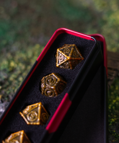 Gold Treasure Chest | Heavy Metal Dice Set