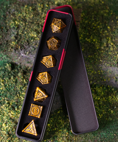 Gold Treasure Chest | Heavy Metal Dice Set