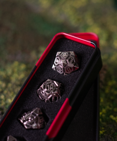 Silver Fractures | Heavy Metal Dice Set