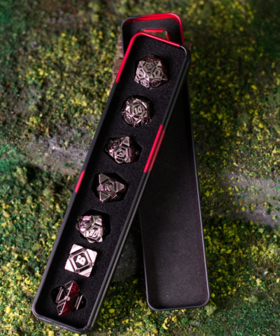 Silver Fractures | Heavy Metal Dice Set