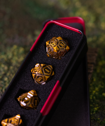 Gold Fractures | Heavy Metal Dice Set